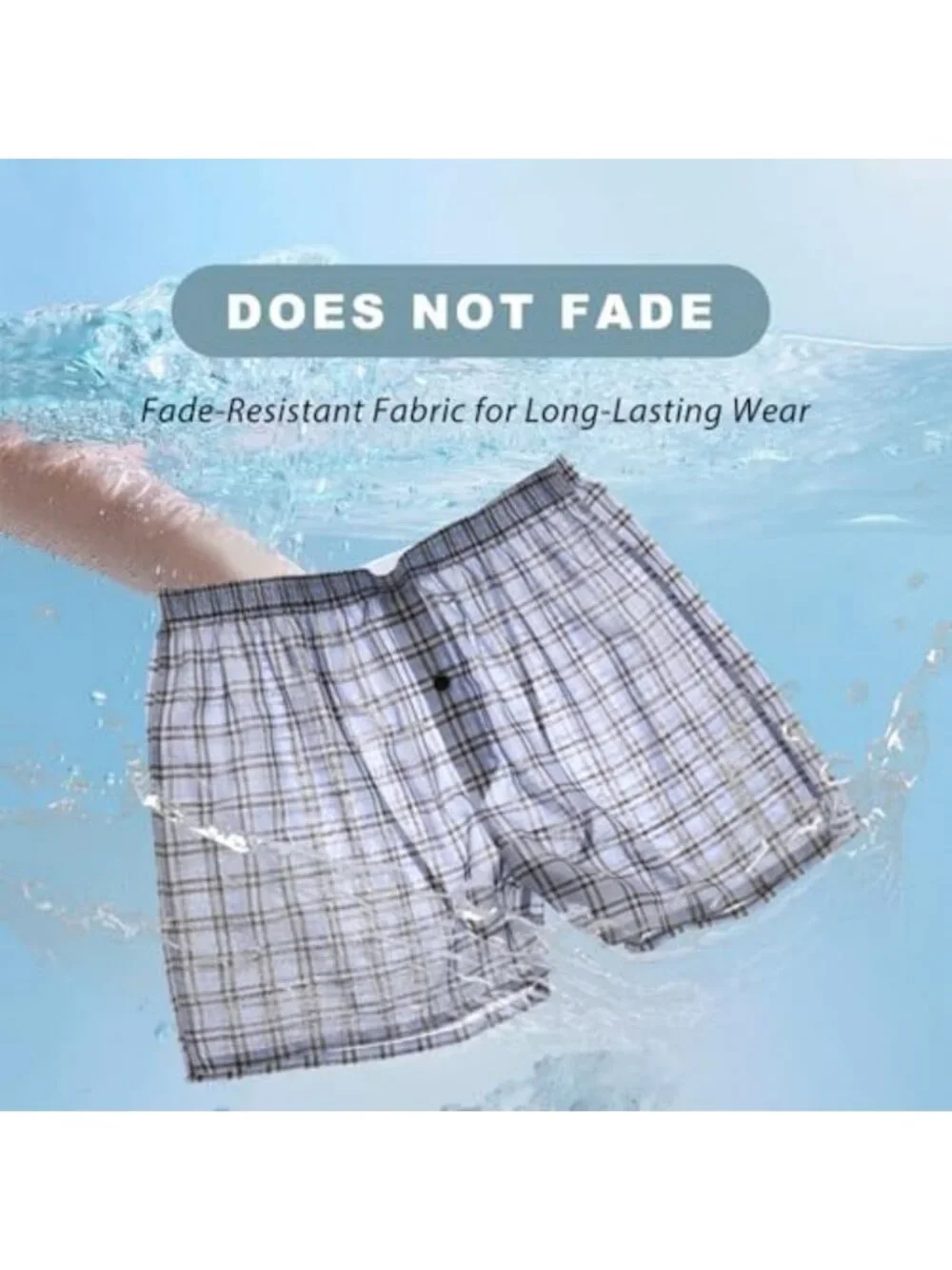 Breathable Men's Woven Boxer Shorts 6 Pack | Loose Fit, Button Fly, Bamboo Cool